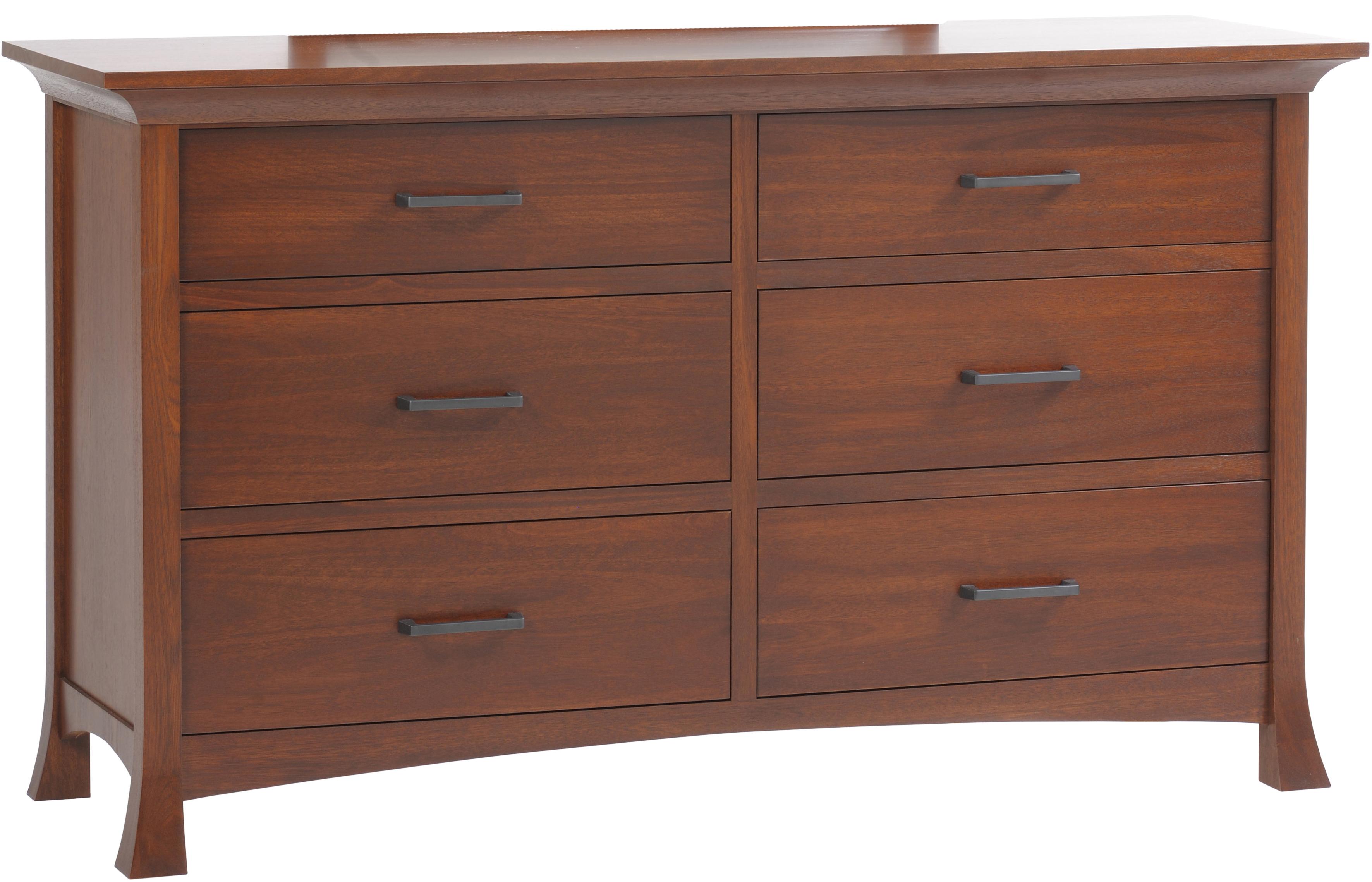Millcraft Oasis Low Dresser with 6 Drawers Saugerties Furniture Mart